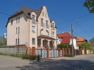 Kaliningrad, Russia. Cottages on Turgenev Street