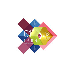 Geometric abstract composition with text and options