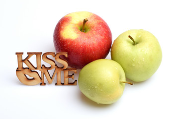 red and green apple fruit with 