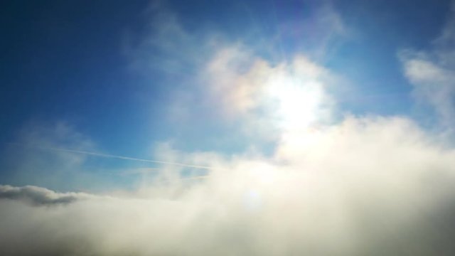 Majestic Timelapse Shot Of Fluffy Clouds On Sunny Day
