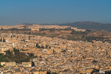 Obraz premium Panoramic view of Fez (Fes), Morocco 