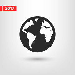 globe  icon, vector illustration. Flat design style 