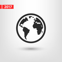 globe  icon, vector illustration. Flat design style 