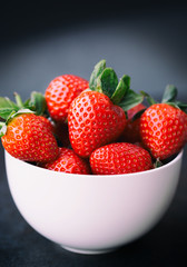 Strawberries in White Bowl