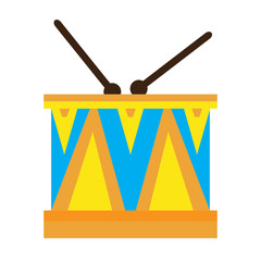 Isolated drum toy on a white background, Vector illustration