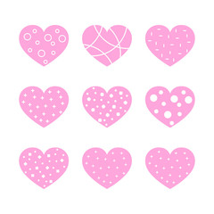 Hearts for the Valentine's day. Vector illustration.