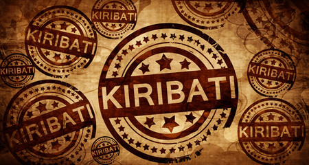 Kiribati, vintage stamp on paper background