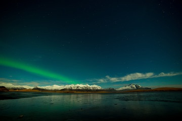 Fototapeta na wymiar Icelandic Northern Lights in Winter Time