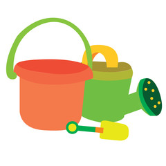 Obraz premium Isolated garden set toys on a white background, Vector illustration