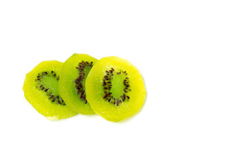 Kiwi dried on white background