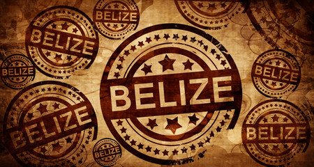 Belize, vintage stamp on paper background