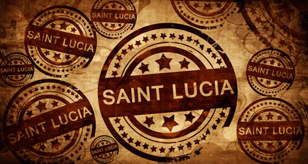 Saint lucia, vintage stamp on paper background