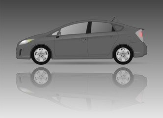 Obraz premium Realistic model car isolated on background. Detailed drawing. Vector illustration.