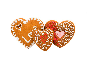 heart cookies isolated