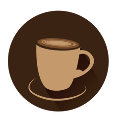Isolated coffee cup on a brown sticker, Vector illustration