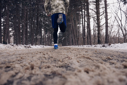 Running on a winter day