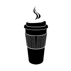 Isolated silhouette of a coffee plastic cup, Vector illustration
