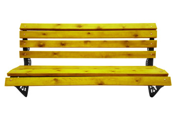 Wooden Park Bench - yellow
