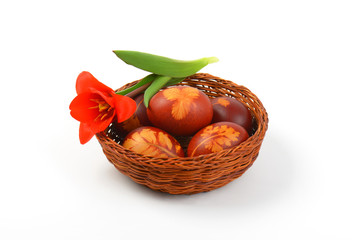 Easter eggs with eco friendly decoration