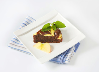 slice of chocolate cake with cheese