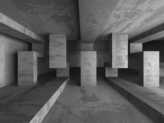 Dark concrete abstract architecture modern background
