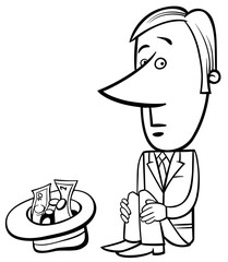 businessman beggar illustration