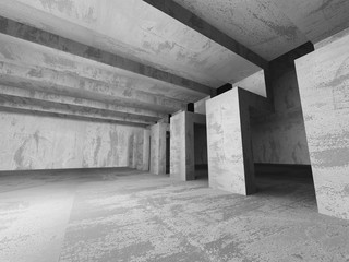 Concrete architecture background. Abstract empty dark room