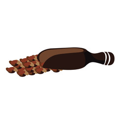 Isolated coffee beans on a white background, Vector illustration