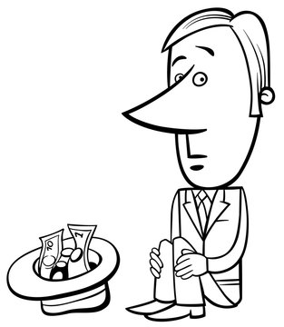 businessman beggar illustration