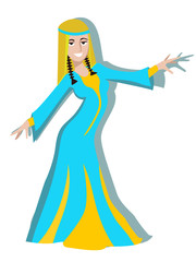 girl oriental dancer vector cartoon