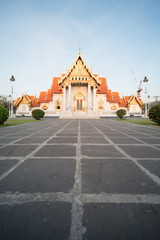 Fototapeta na wymiar Mable temple in bangkok thailand