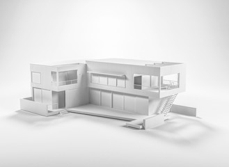 Piece of architecture white 3D model