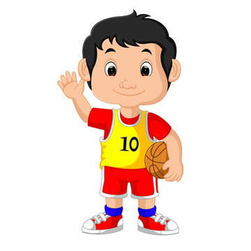 Illustration of a young male basketball player