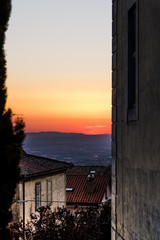 summer sunset near San Martino in Cimino in Viterbo Province