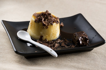 closeup of a delicious Creme caramel with caramel topping