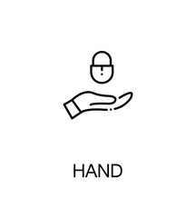 Hand with protect icon