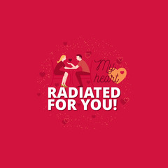 My heart radiated for you. Valentines romantic characters poster