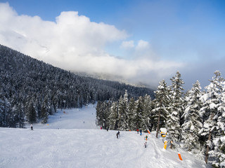 Fototapeta premium BANSKO, Bulgaria. January, 2017. It's winter resort in Bulgaria with long ski runs and the rich cultural history