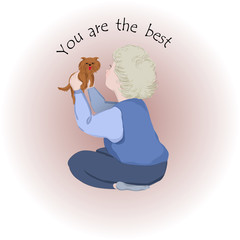 Little boy and his dog