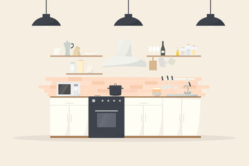 cartoon kitchen interior