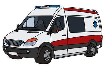 Hand drawing of an ambulance © vostal