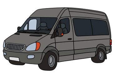 Hand drawing of a gray van