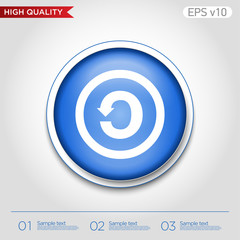 Colored icon or button of refresh symbol with background