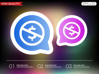 Colored icon or button of stop usd symbol with background