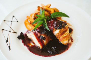 Beautiful and tasty meal on a plate