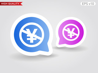 Fototapeta premium Colored icon or button of stop yen symbol with background