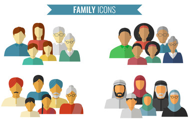 Family icons set. Traditional Culture. Vector