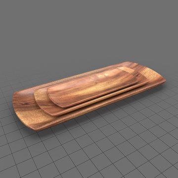 Serving Plate Wooden Rectangular 01