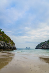 Naklejka premium serene beach in South East Asia, Cat Ba, Halong Bay, Vietnam
