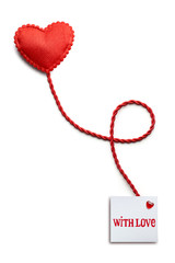 Be my valentine / Creative valentines concept photo of hearts on the rope on white backgound.